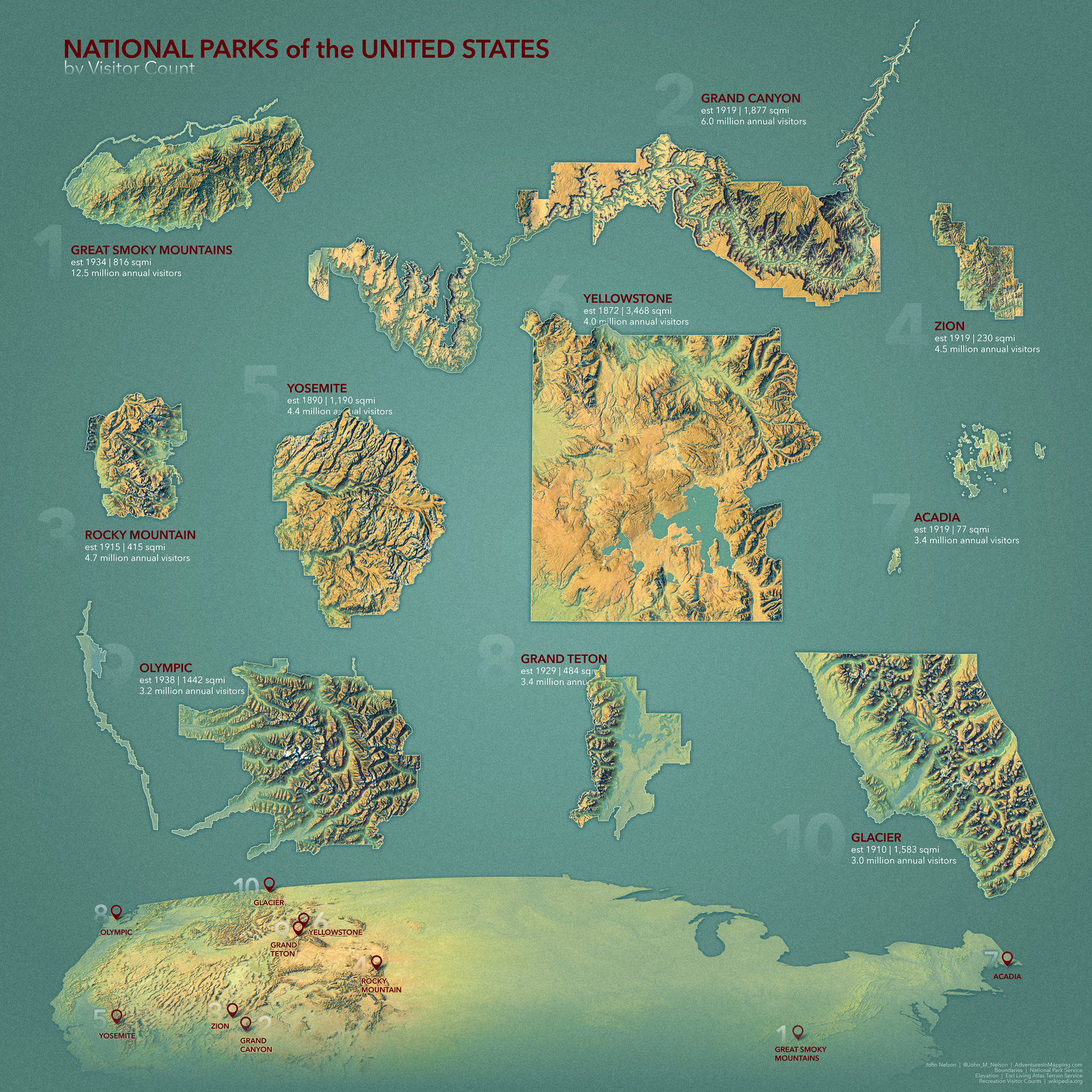 Nps Map Examples nationalparks_medium – Adventures In Mapping | John Nelson Maps